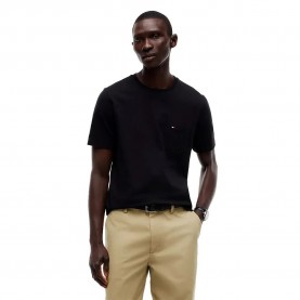 Тениска Tommy hilfiger MW0MW37283 short sleeve T-shirt - Black (Black) тениска,мъжки,тениски,дамски,тениски,tommy,hilfiger,mw0mw37283,short,sleeve,t,shirt,black,(black)