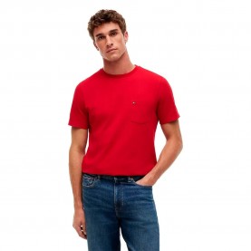 Тениска Tommy hilfiger MW0MW37283 short sleeve T-shirt - Red (Medium Red) тениска,мъжки,тениски,дамски,тениски,tommy,hilfiger,mw0mw37283,short,sleeve,t,shirt,red,(medium,red)