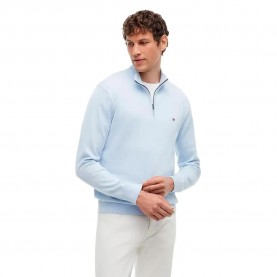 Блуза Tommy hilfiger MW0MW37331 half zip sweater - Blue (Sky Blue Heather) блуза,мъжки,пуловери,дамски,пуловери,tommy,hilfiger,mw0mw37331,half,zip,sweater,blue,(sky,blue,heather)