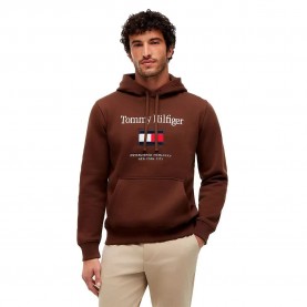 Суичър Tommy hilfiger MW0MW42735 hoodie - Brown (Ecru) суичър,мъжки,пуловери,tommy,hilfiger,mw0mw42735,hoodie,brown,(ecru)