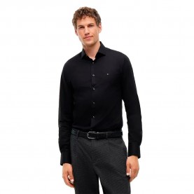 Риза с дълъг ръкав Tommy hilfiger MW0MW43122 long sleeve shirt - Black (Black) риза,с,дълъг,ръкав,дамски,ризи,мъжки,ризи,tommy,hilfiger,mw0mw43122,long,sleeve,shirt,black,(black)