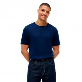 Тениска Tommy hilfiger MW0MW43194 Linen short sleeve T-shirt - Blue (Carbon Navy) тениска,мъжки,тениски,дамски,тениски,tommy,hilfiger,mw0mw43194,linen,short,sleeve,t,shirt,blue,(carbon,navy)