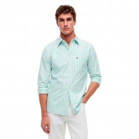 Риза с дълъг ръкав Tommy hilfiger MW0MW43308 long sleeve shirt - Blue (Mountain Pine / Stripe) риза,с,дълъг,ръкав,дамски,ризи,мъжки,ризи,tommy,hilfiger,mw0mw43308,long,sleeve,shirt,blue,(mountain,pine,stripe)