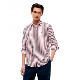 Риза с дълъг ръкав Tommy hilfiger MW0MW43315 long sleeve shirt - White (Red / White / Blue Stripe) риза,с,дълъг,ръкав,дамски,ризи,мъжки,ризи,tommy,hilfiger,mw0mw43315,long,sleeve,shirt,white,(red,white,blue,stripe)