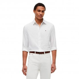 Риза с дълъг ръкав Tommy hilfiger MW0MW43318 long sleeve shirt - White (White / White) риза,с,дълъг,ръкав,дамски,ризи,мъжки,ризи,tommy,hilfiger,mw0mw43318,long,sleeve,shirt,white,(white,white)