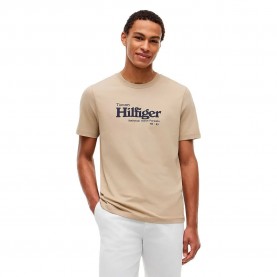 Тениска Tommy hilfiger MW0MW43448 short sleeve T-shirt - Beige (Batique Khaki) тениска,мъжки,тениски,дамски,тениски,tommy,hilfiger,mw0mw43448,short,sleeve,t,shirt,beige,(batique,khaki)
