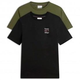 Тениска Tommy hilfiger MW0MW45091 short sleeve T-shirt 2 units - Green / Black (Army Green / Minty Grey) тениска,мъжки,тениски,дамски,тениски,tommy,hilfiger,mw0mw45091,short,sleeve,t,shirt,2,units,green,black,(army,green,minty,grey)