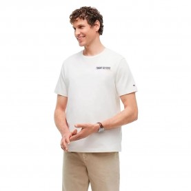 Тениска Tommy hilfiger Summer Back Regular short sleeve T-shirt - White (Ivory Petal) тениска,мъжки,тениски,дамски,тениски,tommy,hilfiger,summer,back,regular,short,sleeve,t,shirt,white,(ivory,petal)