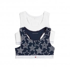 Бюстие Tommy hilfiger UG0UG00853 Bralette bra - White / Blue (Star Print / Ecru) бюстие,детско,бельо,tommy,hilfiger,ug0ug00853,bralette,bra,white,blue,(star,print,ecru)