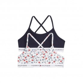 Бюстие Tommy hilfiger UG0UG00855 Bralette bra 2 units - White / Blue (Ctb Floral / Dark Navy) бюстие,детско,бельо,tommy,hilfiger,ug0ug00855,bralette,bra,2,units,white,blue,(ctb,floral,dark,navy)