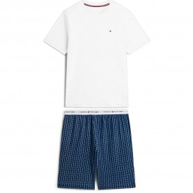 пижама,мъжки,пижами,tommy,hilfiger,um0um03997,short,sleeve,pyjama,white,blue,(white,linear,flag,grd)