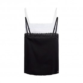 Tommy hilfiger UW0UW06656 sleeveless base layer 2 units - Black (White / Black) дамско,бельо,дамски,бикини,и,танкини,tommy,hilfiger,uw0uw06656,sleeveless,base,layer,2,units,black,(white,black)