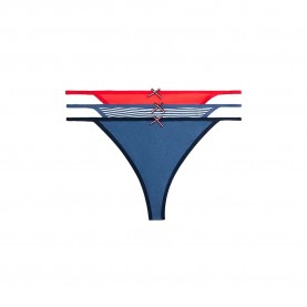 Tommy hilfiger UW0UW06666 thong 3 units - Red / Blue (V Cherry / A Sea Stripe / A Sea) дамско,бельо,дамски,бикини,и,танкини,tommy,hilfiger,uw0uw06666,thong,3,units,red,blue,(v,cherry,a,sea,stripe,a,sea)