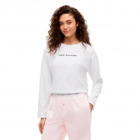 тениска,дамски,пижами,tommy,hilfiger,uw0uw06617,long,sleeve,pyjama,t,shirt,white,(white)