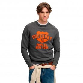 Блуза Superdry Ath Felt Applique Relaxed Crew sweatshirt - Grey (Light Charcoal Marl) блуза,мъжки,пуловери,superdry,ath,felt,applique,relaxed,crew,sweatshirt,grey,(light,charcoal,marl)