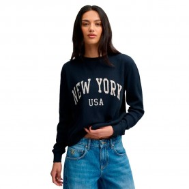 Фланелка с дълъг ръкав Superdry Athletic Essential Graphic long sleeve top - Blue (Eclipse Navy) фланелка,с,дълъг,ръкав,дамски,топове,superdry,athletic,essential,graphic,long,sleeve,top,blue,(eclipse,navy)