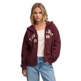 Блуза Superdry Athletic Essentials Relaxed Crop full zip sweatshirt - Red / Purple (Port Red) блуза,дамски,блузи,superdry,athletic,essentials,relaxed,crop,full,zip,sweatshirt,red,purple,(port,red)