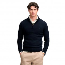 Блуза Superdry Cotton Knit half zip sweater - Blue (Navy) блуза,мъжки,пуловери,дамски,пуловери,superdry,cotton,knit,half,zip,sweater,blue,(navy)