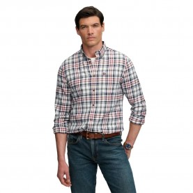 Карирана риза Superdry Cotton Lumberjack long sleeve shirt - White (Oregon Check White) карирана,риза,дамски,ризи,мъжки,ризи,superdry,cotton,lumberjack,long,sleeve,shirt,white,(oregon,check,white)