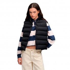 Елек Superdry Entry Padded Snap vest - Black (Ebony) елек,дамски,жилетки,superdry,entry,padded,snap,vest,black,(ebony)
