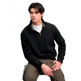 Блуза Superdry Essential Serif Logo half zip sweatshirt - Black (Black) блуза,мъжки,пуловери,superdry,essential,serif,logo,half,zip,sweatshirt,black,(black)