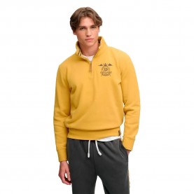 Блуза Superdry Gothic Varsity half zip sweatshirt - Yellow (Denim Co Ochre Brown) блуза,мъжки,пуловери,superdry,gothic,varsity,half,zip,sweatshirt,yellow,(denim,co,ochre,brown)