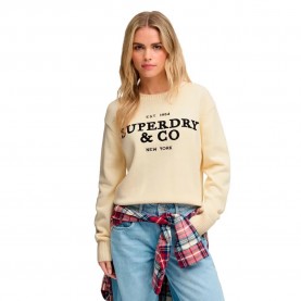 блуза,мъжки,пуловери,дамски,пуловери,superdry,heritage,graphic,jumper,sweater,beige,(ecru,navy)