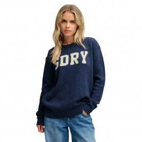Блуза Superdry Heritage Intarsia Knit Jumper sweater - Blue (Eclipse Navy) блуза,мъжки,пуловери,дамски,пуловери,superdry,heritage,intarsia,knit,jumper,sweater,blue,(eclipse,navy)
