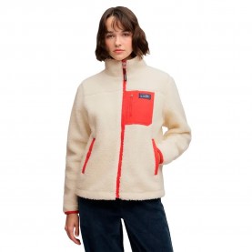Поларена блуза Superdry Heritage Through Fleece full zip sweatshirt - Beige (Cream) поларена,блуза,дамски,блузи,superdry,heritage,through,fleece,full,zip,sweatshirt,beige,(cream)