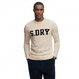блуза,мъжки,пуловери,дамски,пуловери,superdry,intarsia,prep,jumper,sweater,beige,(cream)