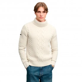 Блуза Superdry Jacob Cable Roll Neck Jumper sweater - White (Ecru) блуза,мъжки,пуловери,дамски,пуловери,superdry,jacob,cable,roll,neck,jumper,sweater,white,(ecru)
