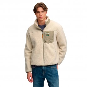 Поларена блуза Superdry Mountain Fleece full zip sweatshirt - Beige (Overcast Beige / Silver Sage) поларена,блуза,мъжки,пуловери,superdry,mountain,fleece,full,zip,sweatshirt,beige,(overcast,beige,silver,sage)