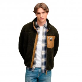 Поларена блуза Superdry Mountain Fleece full zip sweatshirt - Green / Brown (Surplus Goods Olive / Deep Brown) поларена,блуза,мъжки,пуловери,superdry,mountain,fleece,full,zip,sweatshirt,green,brown,(surplus,goods,olive,deep,brown)