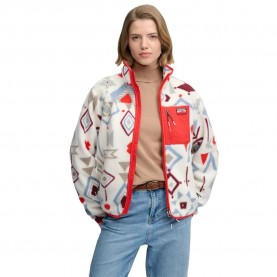 Поларена блуза Superdry Outdoor Printed Fleece full zip sweatshirt - White (Natural Aztec Red AOP) поларена,блуза,дамски,блузи,superdry,outdoor,printed,fleece,full,zip,sweatshirt,white,(natural,aztec,red,aop)