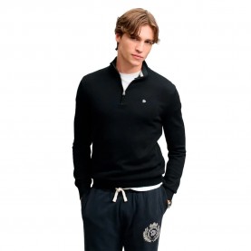 блуза,мъжки,пуловери,дамски,пуловери,superdry,prep,essential,cotton,half,zip,sweater,black,(black)