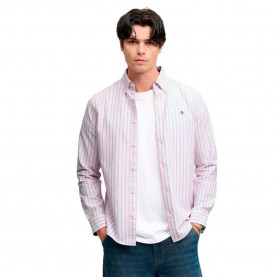 Риза с дълъг ръкав Superdry Preppy Oxford long sleeve shirt - Pink (Pink Green Blazer Stripe) риза,с,дълъг,ръкав,дамски,ризи,мъжки,ризи,superdry,preppy,oxford,long,sleeve,shirt,pink,(pink,green,blazer,stripe)