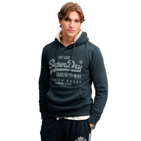 Суичър Superdry Vintage Logo Classic hoodie - Blue (Eclipse Navy) суичър,мъжки,пуловери,superdry,vintage,logo,classic,hoodie,blue,(eclipse,navy)
