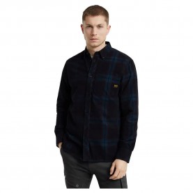 Карирана риза G-Star One Pkt Regular long sleeve shirt refurbished - Black (Dark Black Hank Check) карирана,риза,дамски,ризи,мъжки,ризи,g,star,one,pkt,regular,long,sleeve,shirt,refurbished,black,(dark,black,hank,check)