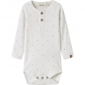 Lil atelier Gago Kip Long Sleeve Body - White (Coconut Milk / AOP Sleet Dot) детски,облекла,за,момчета,lil,atelier,gago,kip,long,sleeve,body,white,(coconut,milk,aop,sleet,dot)