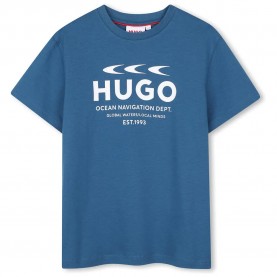 Тениска HUGO G01242 short sleeve T-shirt - Blue (Blue) тениска,мъжки,тениски,дамски,тениски,hugo,g01242,short,sleeve,t,shirt,blue,(blue)