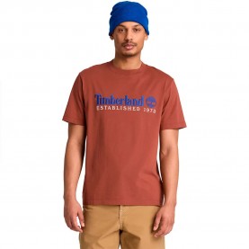 Тениска Timberland Established 1973 Embroidered short sleeve T-shirt - Orange (Brownout) тениска,мъжки,тениски,дамски,тениски,timberland,established,1973,embroidered,short,sleeve,t,shirt,orange,(brownout)