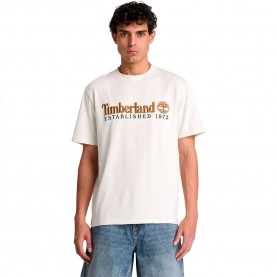 Тениска Timberland Established 1973 Embroidered short sleeve T-shirt - White (Vintage White) тениска,мъжки,тениски,дамски,тениски,timberland,established,1973,embroidered,short,sleeve,t,shirt,white,(vintage,white)