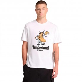 Тениска Timberland Qtm Front Boot Graphic City Paris short sleeve T-shirt - White (White) тениска,мъжки,тениски,дамски,тениски,timberland,qtm,front,boot,graphic,city,paris,short,sleeve,t,shirt,white,(white)