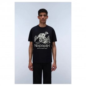 Тениска Napapijri Cabin short sleeve T-shirt - Black (Black Beauty) тениска,мъжки,тениски,дамски,тениски,napapijri,cabin,short,sleeve,t,shirt,black,(black,beauty)