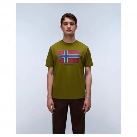 Тениска Napapijri Flag Tiki short sleeve T-shirt - Green (Avocado) тениска,мъжки,тениски,дамски,тениски,napapijri,flag,tiki,short,sleeve,t,shirt,green,(avocado)