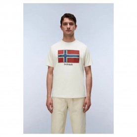 Тениска Napapijri Flag Tiki short sleeve T-shirt - White (White Whisper) тениска,мъжки,тениски,дамски,тениски,napapijri,flag,tiki,short,sleeve,t,shirt,white,(white,whisper)