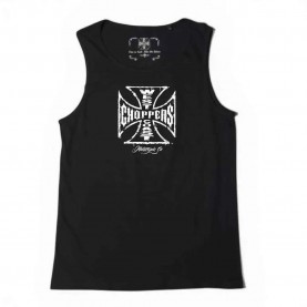 Тениска West coast choppers Worn Cross sleeveless T-shirt - Black (Black) тениска,мъжки,тениски,дамски,тениски,west,coast,choppers,worn,cross,sleeveless,t,shirt,black,(black)