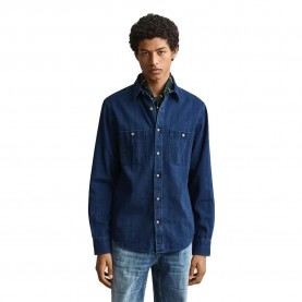 Риза с дълъг ръкав Gant 3263009 long sleeve shirt - Blue (Mid Blue) риза,с,дълъг,ръкав,дамски,ризи,мъжки,ризи,gant,3263009,long,sleeve,shirt,blue,(mid,blue)