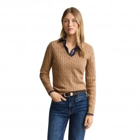 Блуза Gant 4800101 sweater - Warm Khaki блуза,мъжки,пуловери,дамски,пуловери,gant,4800101,sweater,warm,khaki