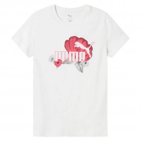 Тениска Puma Essential+ Floreal Big Logo Graphic short sleeve T-shirt - White (White) тениска,мъжки,тениски,дамски,тениски,puma,essential+,floreal,big,logo,graphic,short,sleeve,t,shirt,white,(white)